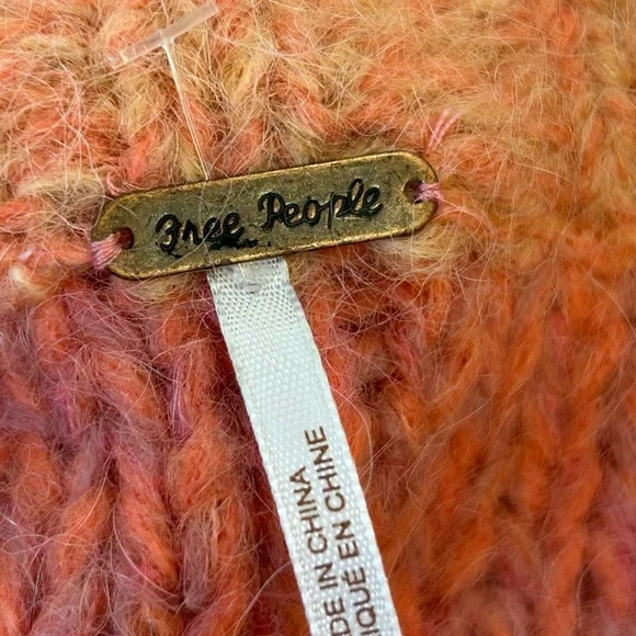 NWT Free People Domino Alpaca Pullover Sweater - Prairie Sunset Combo - Picture 8 of 16